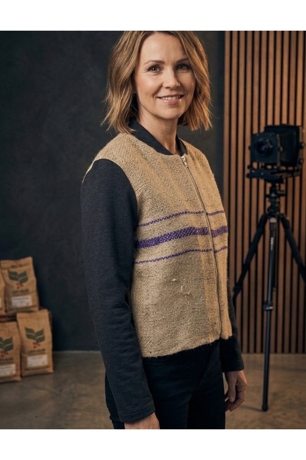 Jacke aus Jute-Kaffeesack