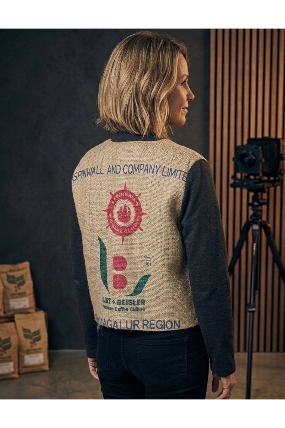 Jacke aus Jute-Kaffeesack