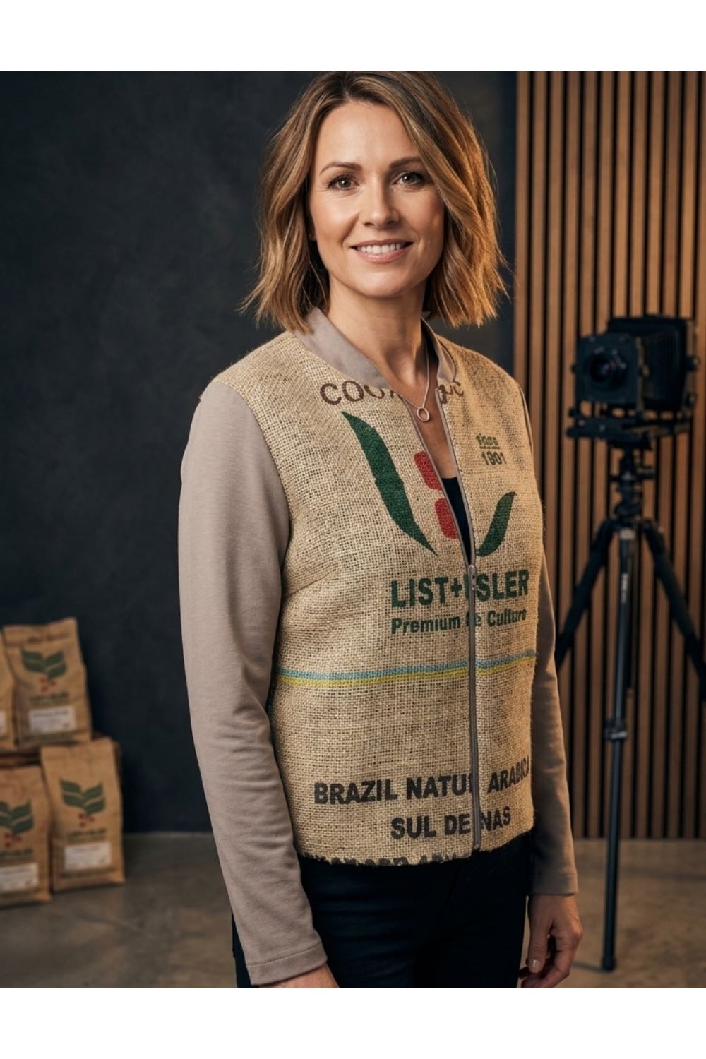 Jacke aus Jute-Kaffeesack