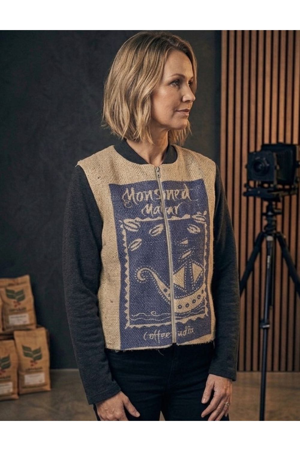 Jacke aus Jute-Kaffeesack