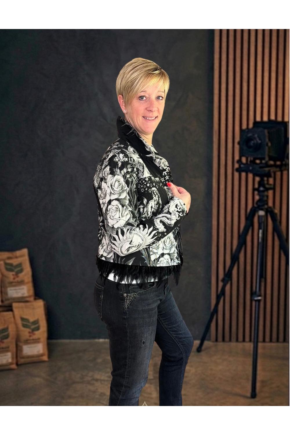 Jeansjacke aus Jacquard