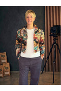Jeansjacke aus Jacquard im Geisha Stil mit Puffärmeln
