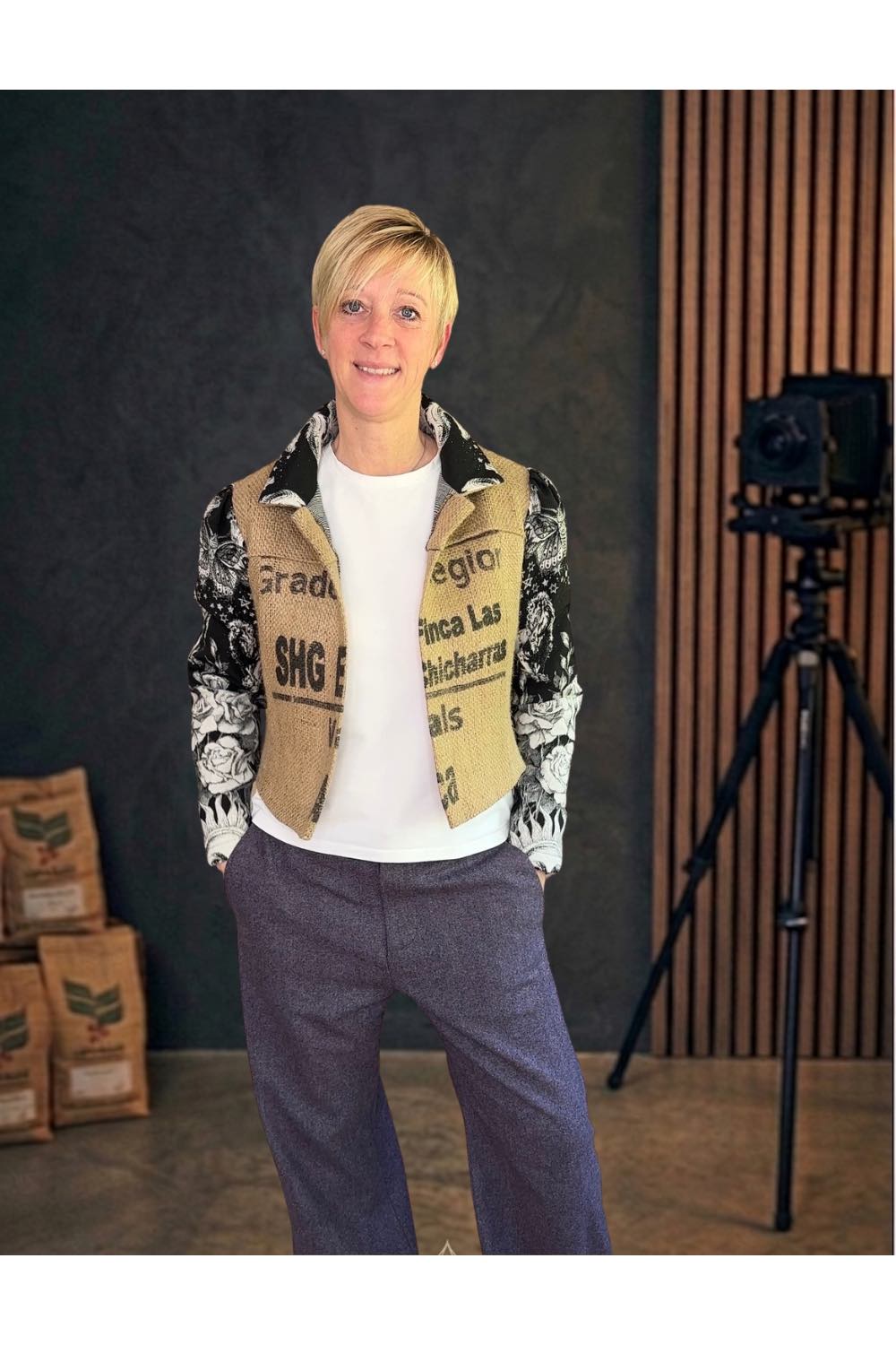 Jeansjacke mit Puffärmeln